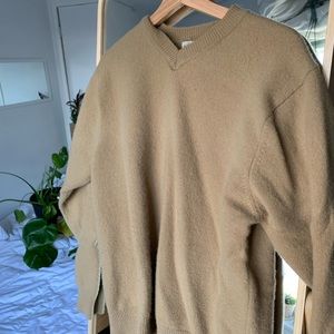 Beige V-Neck Sweatshirt